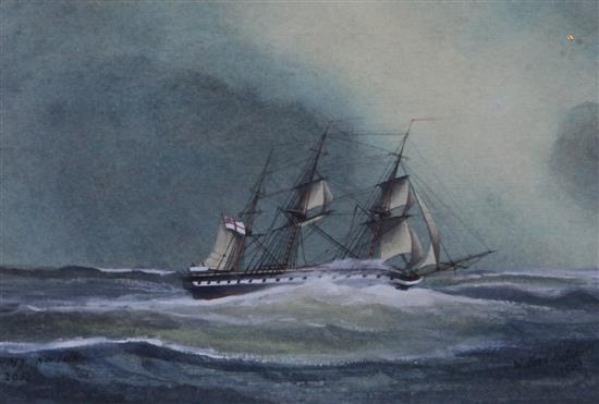 William Frederick Mitchell (1845-1914) HMS Norfolk, 4 x 6in.